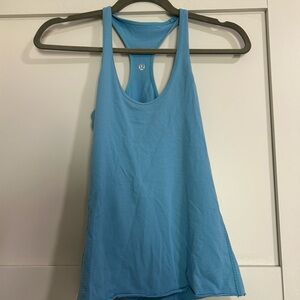 lululemon athletica Light Blue Striped Tank Top